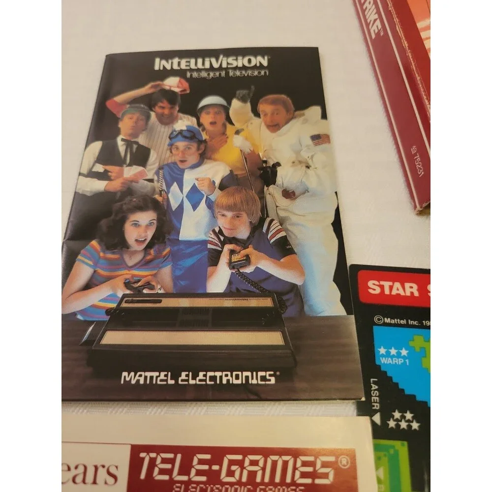 Star Strike Sears Tele Games  Intellivision CIB Complete w Overlays Damaged Box